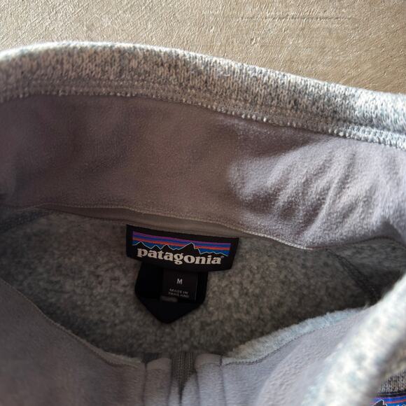 VINTAGE Y2K PATAGONIA FLEECE QUARTER ZIP JACKET COAT WARM GRAY MENS MEDIUM - Picture 4 of 5